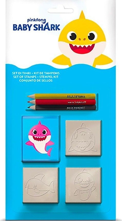 Set vula Multiprint Baby Shark, 3 copë, për fëmijë, shumëngjyrësh