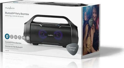 Altoparlant portativ Nedis Party Boombox, Bluetooth, 80W, IPX5, i zi