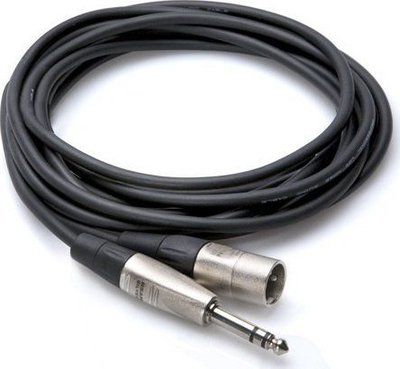 Kabllo audio Hosa Technology, 1/4'' TRS mashkull në XLR 3 pin mashkull, 5ft, e zezë