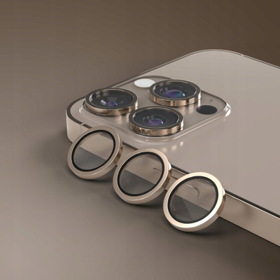 Xham kamerë TelForceOne Etteri për iPhone 16 Pro 16 Pro Max, 9H, alumini, ngjyrë ari