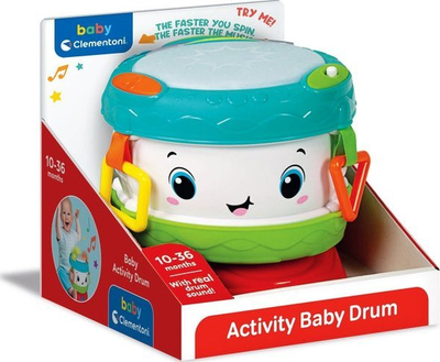 Lodër daulle muzike Clementoni Activity Baby Drum, me drita dhe melodi, shumëngjyrëshe