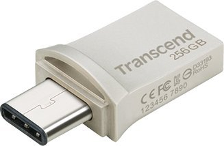 USB Transcend JetFlash 890, 256GB, USB 3.2 Gen 1, USB Type A USB Type C, сребрена