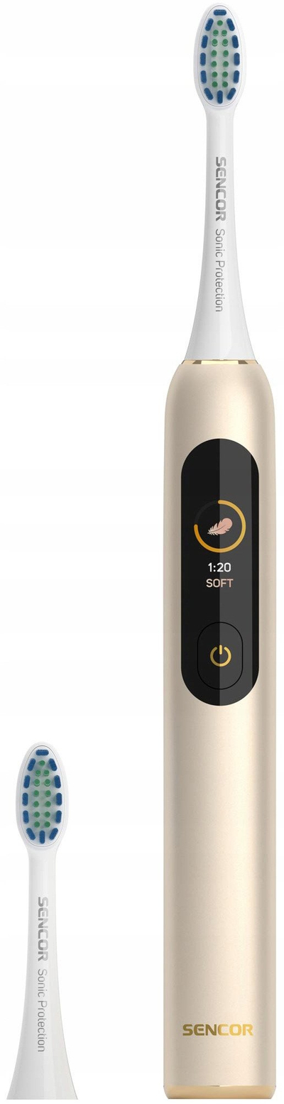 Furçë dhëmbësh elektrike sonike Sencor SOC 5011GD, 4 mënyra larje, 2 koka, ngjyrë gold