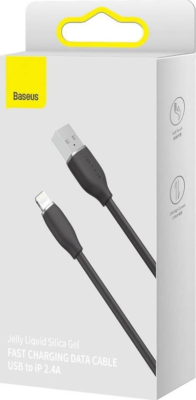 Kabllo USB Baseus Jelly Liquid Silica Gel, USB A në Lightning, 1.2m, e zezë
