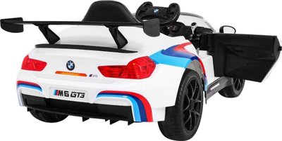 Makina elektrike Ramiz BMW M6 GT3, 131 cm, deri 30 kg, e bardhë