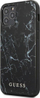 Kapak i fortë Guess Marble për iPhone 12 mini, plastik, me damar mermeri, i zi