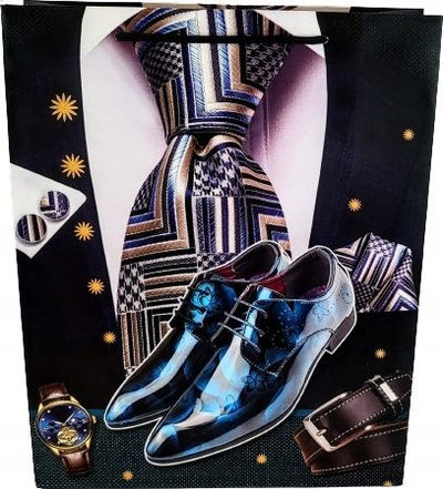 Qese dhuratash për burra Gift Bag M, 26x32x10 cm, dizajn i përzier, shumëngjyrëshe