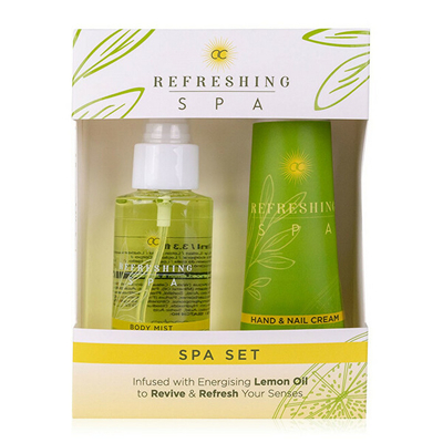 Set për trup Accentra Refreshing Spa, Sprej trupi 100 ml + Krem për duar dhe thonj 60 ml