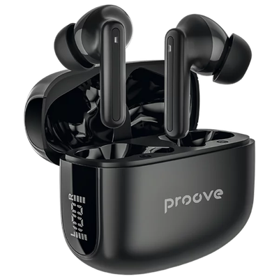 Dëgjuse wireless Proove Tempo TWS, ANC, me aplikacion, të zeza