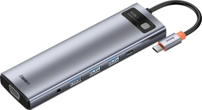 Replikator Baseus Metal Gleam 11in1 Stacion USB-C, i hirtë