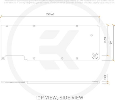Backplate grafike EKWB Quantum Vector XC3, për RTX 3080 3090 EVGA, alumini, e zezë