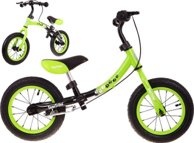 Biçikletë ekuilibri SportTrike Boomerang 2n1, 10\"-12\", çelik, jeshile