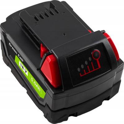 Bateri për vegla pune Green Cell M18 B5 GC PTML18V5, 18V, 5.0Ah, e zezë
