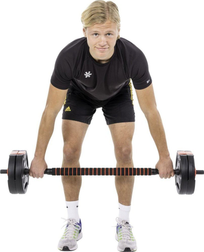 Set dambellash dhe shufre Pure2Improve Hybrid, 40kg, i zi
