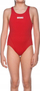 Kostum banje për vajza Arena Solid Swim Tech, MaxLife, UPF50+, i kuq e bardhë