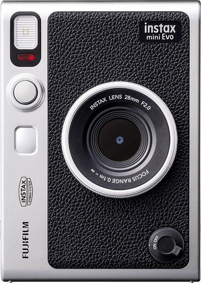 Kamerë instant hibride Fujifilm Instax Mini Evo, lente 28mm F2.0, ekran LCD, e zezë