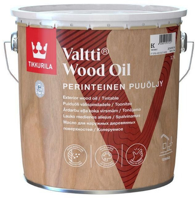 Vaj druni Tikkurila Valtti Puuoljy, 2.7L, për jashtë, i tejdukshëm