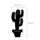 Dekor metali Decortie Cactus, 49cm, i zi