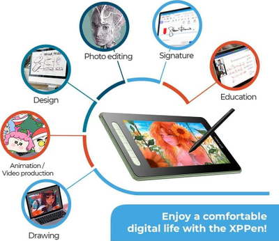 Tablet grafik XP-Pen Artist 10 2nd, 10.1", 8192 nivele presioni, jeshil