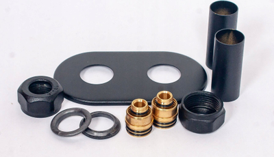 Set maskues Vario Term Concealing PEX, rozetë dyshe 3/4", e zezë mate