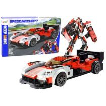 Konstruktora Speed Mecha Porsche 963, 347 copa, makinë garash edhe robot, e kuqe me të bardhë
