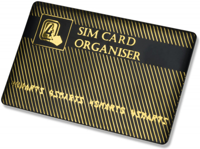 Организер за SIM 4smarts, со адаптери, црн со златна боја
