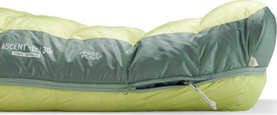 Qese fjetje Sea to Summit Ascent Down 30F, grash, pupla goose, Celery Green
