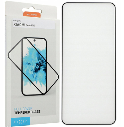 Xham mbrojtës FIXED FullGlue Cover për Xiaomi Redmi 14C 4G, 2.5D, i zi