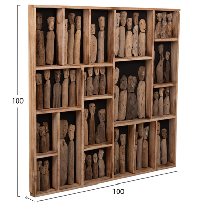 Figurë muri Driftwood frame 100×6×100 cm (HM4274)