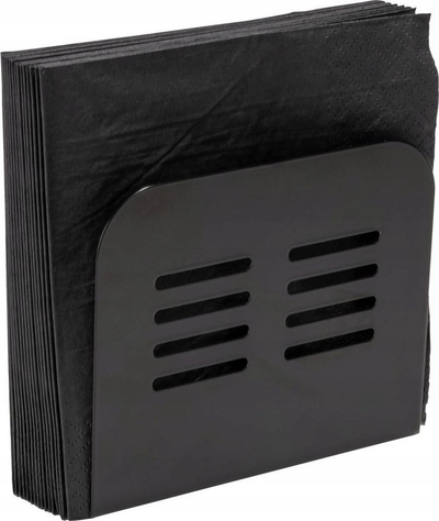 Mbajtëse pecetash Wenko Baco, metal, 15 x 4 x 12.5 cm, e zezë