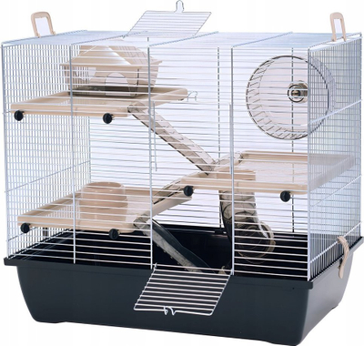 Kafaz për hamster Interzoo, metal dhe xham, me gjo me vete, transparent