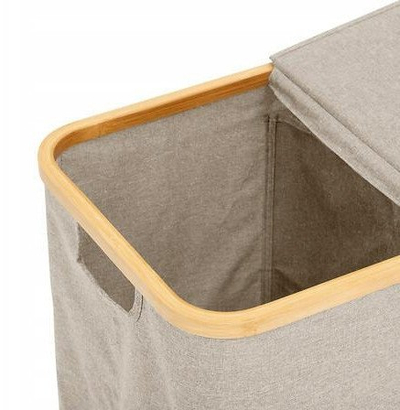 Shportë rrobash Tidy Box, 80L, e palosme, me dy ndarje, gri