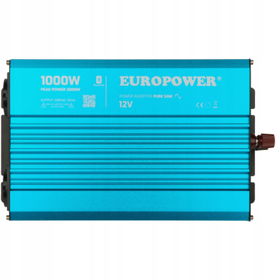 Konvertues tensioni Europower INV/12/1000/PS/S/B, 1000W, 12V DC në 230V AC, me Bluetooth