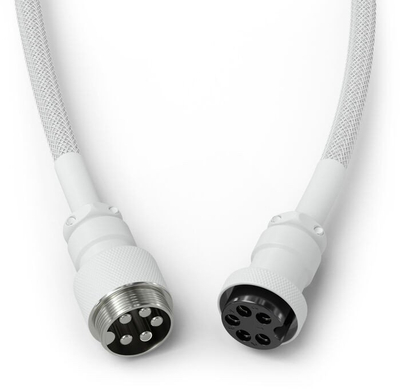 Кабел тастатура Glorious Coiled USB C Artisan Braided, aviator 5 pin, Ghost White