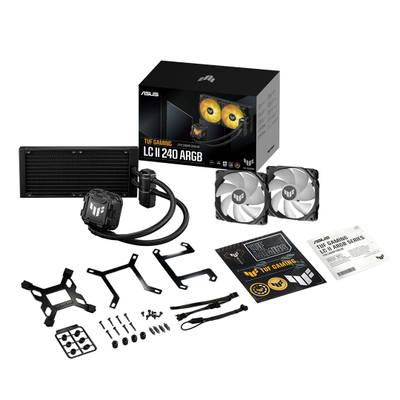 Ftohës me ujë ASUS TUF GAMING LC II 240 ARGB, 12 cm, i zi