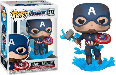Figurë Funko Pop Marvel Avengers Endgame Captain America, me mburojë të çarë, për zbukurim, shumëngjyrëshe