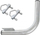 Mbajtëse ballkoni Balcony handle top plate 300, për tuba 38 mm, krah 300 mm, çelik i galvanizuar
