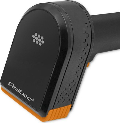 Lexues barkodash Delock 2D wireless, me bazë karikimi, i zi me portokalli