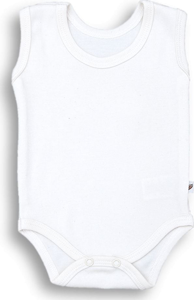 Bodi për bebe Nanaf Organic Strappy 50, pambuk organik, pa mëngë, i bardhë
