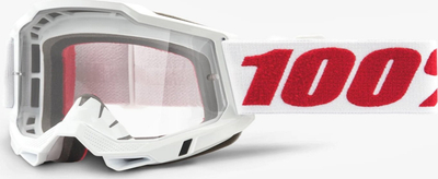 Syze motokrosi 100% Accuri 2 Denver, xham transparent, kornizë e bardhë
