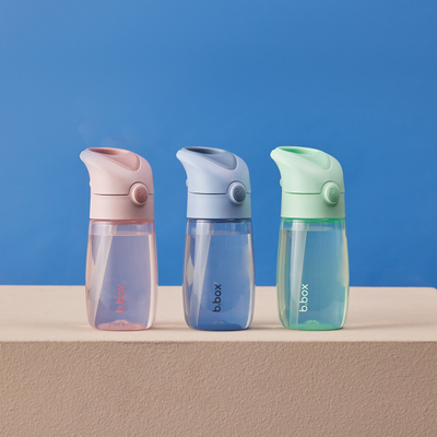 Shishe uji për fëmijë b.box Junior, me pipëz, 380ml, blu e hapur