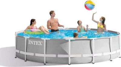 Pishinë kopshti Intex Prism Frame Rondo VI, Ø 549 x 122 cm, me filtër kartrixh, gri