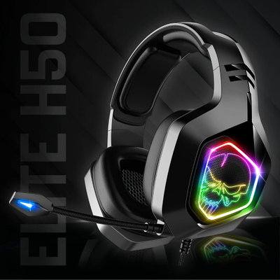 Headset gaming Spirit Elite H50, me mikrofon, RGB, i zi