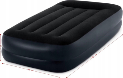Dyshek me ajër Intex Dura Beam Plus Pillow Rest, me pompë, 42x99x191 cm, i zi