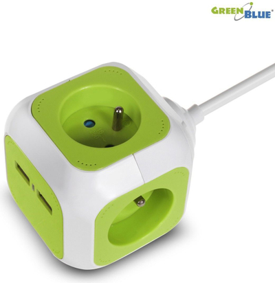 Prizë korrenti katërshe MagicCube, 2 hyrje në USB 1.4m GB118 (MCE118)