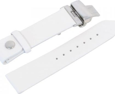 Rrip lëkure për orë Zeppelin, 18 mm, i bardhë