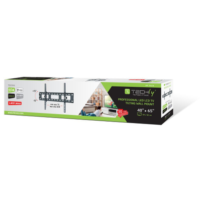 Mbajtëse murale Techly 301276, për TV 40-65", 60kg, e zezë