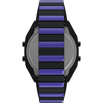Orë dore Timex Lab x Wednesday TW2Y19500QY, vjollcë/ e zezë