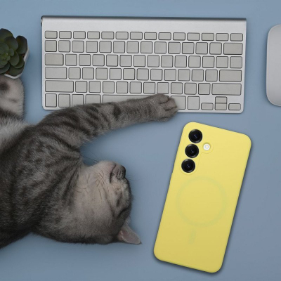 Kuti silikoni për telefon Samsung S25 Plus, 2mm, kompatibile me MagSafe, lemon