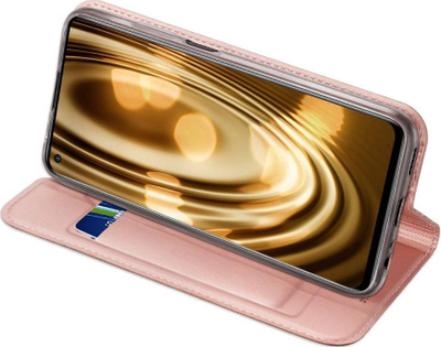 Футрола за телефон Dux Ducis Skin Pro за Xiaomi Redmi Note 9T 5G, еколошка кожа, со капак и држач за картички, розова